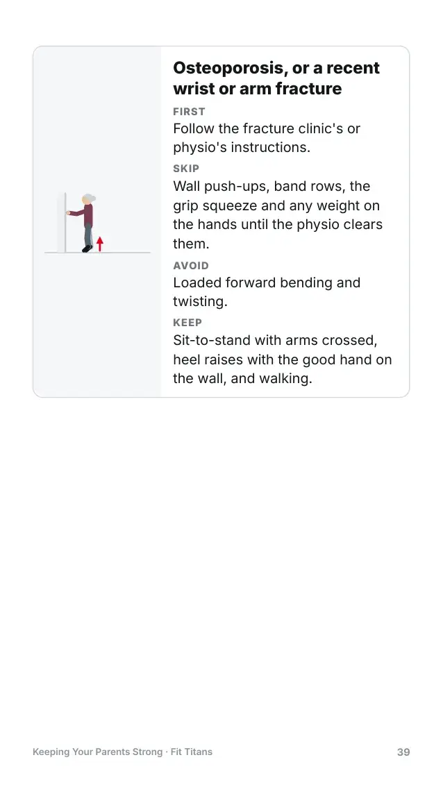 A page from the guide: a large-print page for the parent, in English, Chinese and Malay